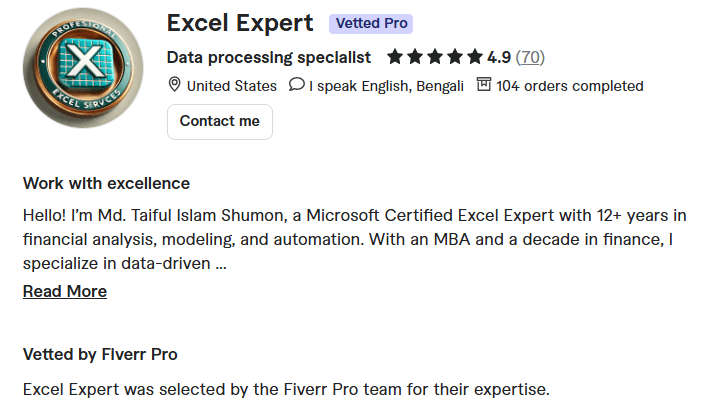 Best freelance excel experts for hire to help you online