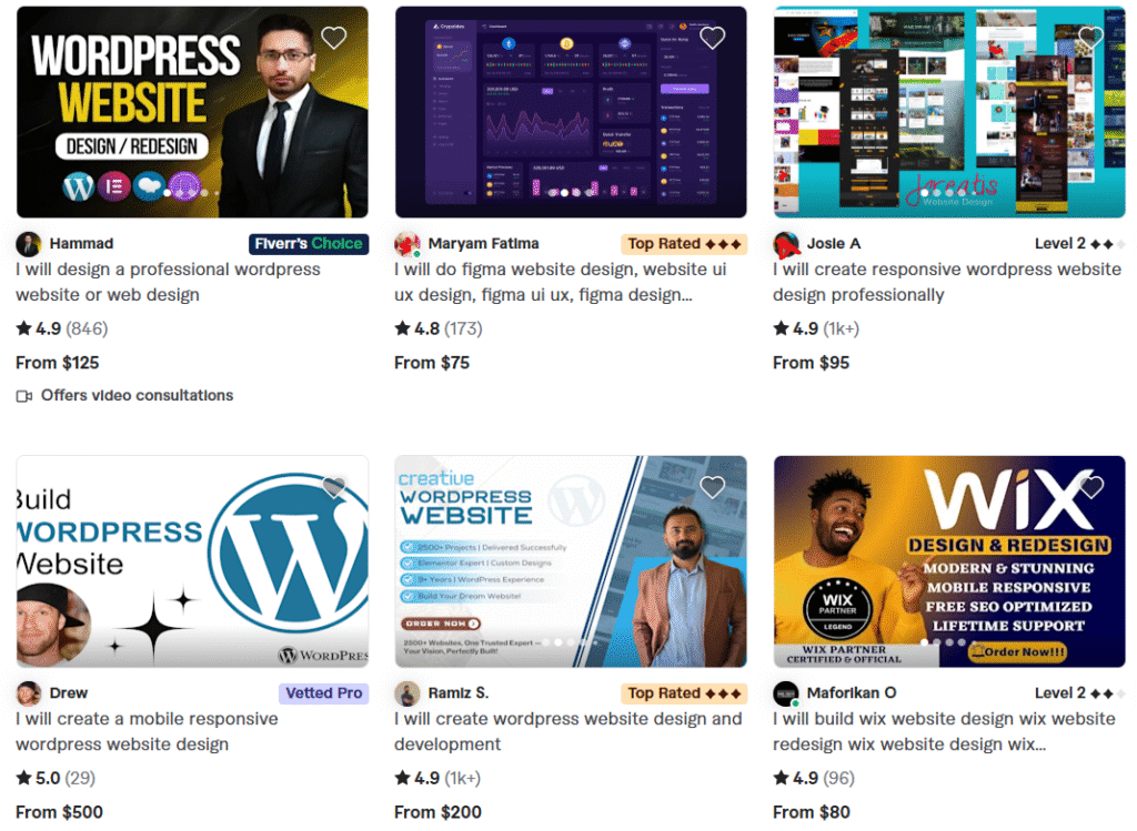 Best Freelance Web Designers for Hire on Fiverr