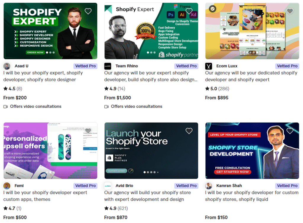 HIRE Expert Freelance Shopify Developers ON fiverr