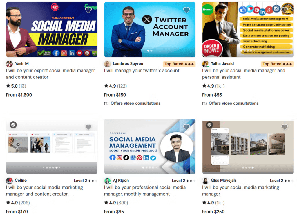 Freelance Social Media Managers for Hire fiverr