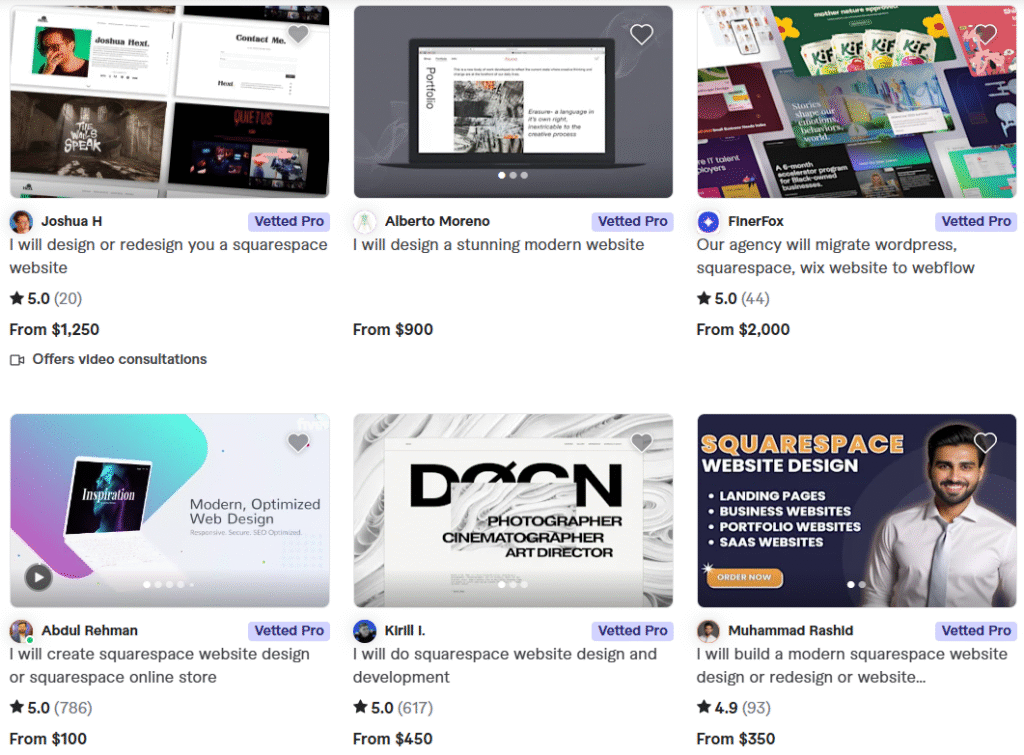 hire best Squarespace Website Designer on fiverr