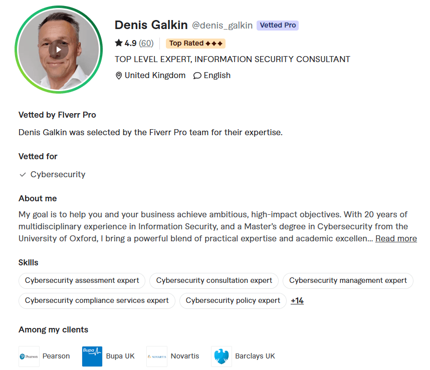 Hire The Best Freelance Cybersecurity Consultant on Fiverr