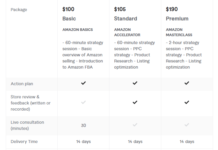 amazon consultant amazon fba coach pricing