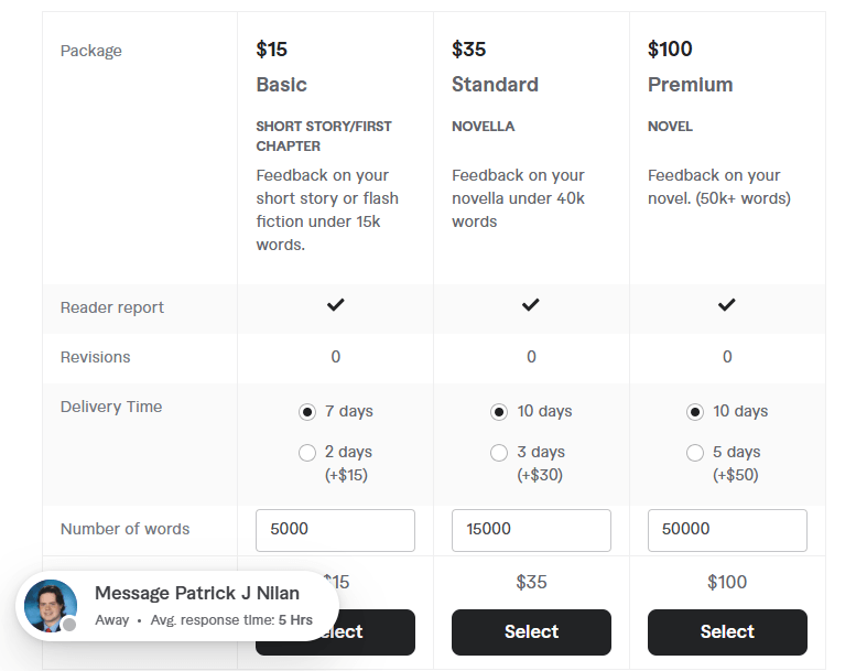 beta read your manuscript pricing