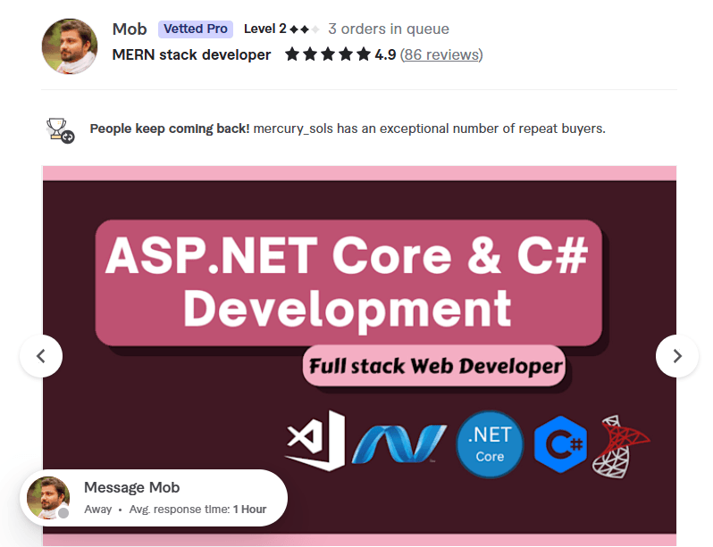 asp net mvc & net core developer