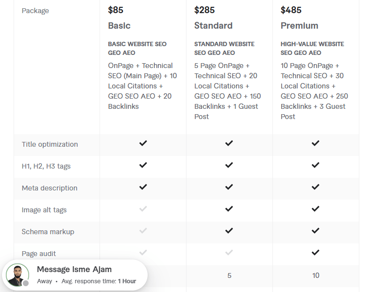 seo geo aeo service for wordpress shopify pricing