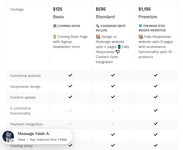 wix website design pricing