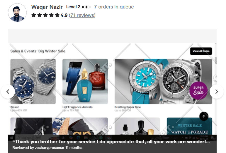 freelance E-commerce Website Developer