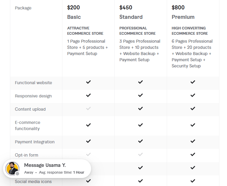 create ecommerce wordpress website pricing