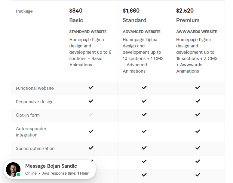 design and build a responsive webflow website pricing