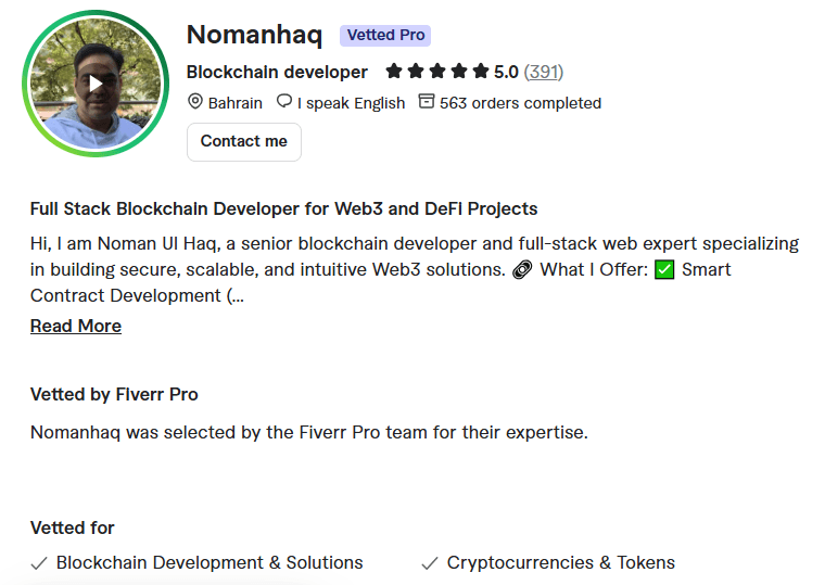 Nomanhaq – Professional Smart Contract & ERC20 Token Developer