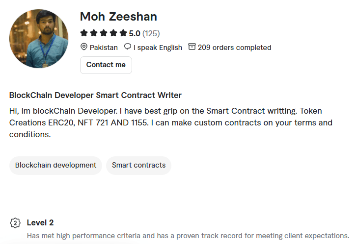 Moh Zeeshan – Professional Ethereum Smart Contract Developer