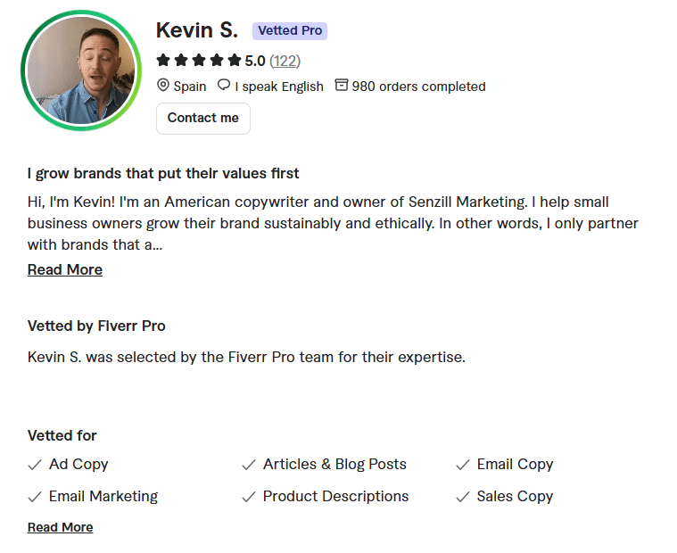 Kevin S. – Top Choice for High-Converting Website Copy & SEO Writing