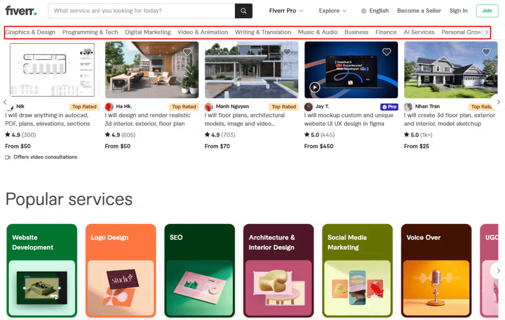 Types of Services Available on Fiverr