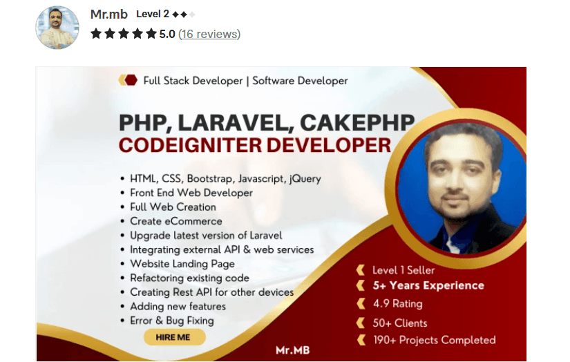 Mbilal is a software developer with over 5 years of experience in web and mobile app development. They have expertise in PHP, Laravel, Codeigniter, and CakePHP.