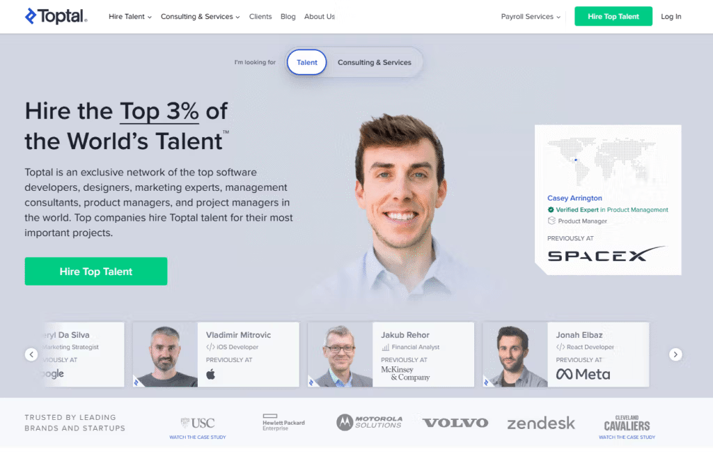Toptal is a premium freelance platform that connects highly skilled freelancers with top clients worldwide.