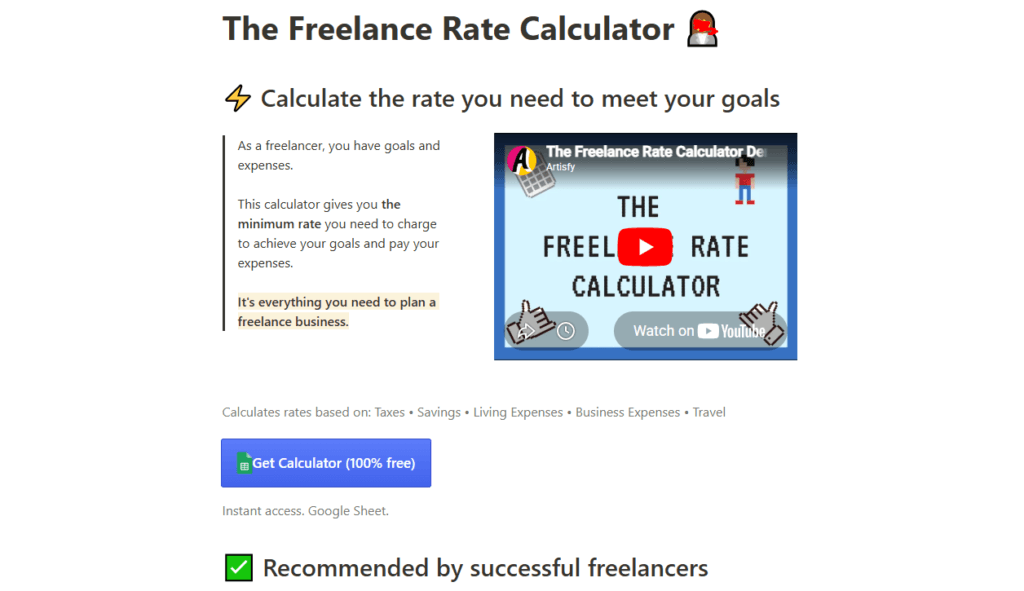 Freelanceratecalculator.com – Best Overall for Data-Backed Industry Rates