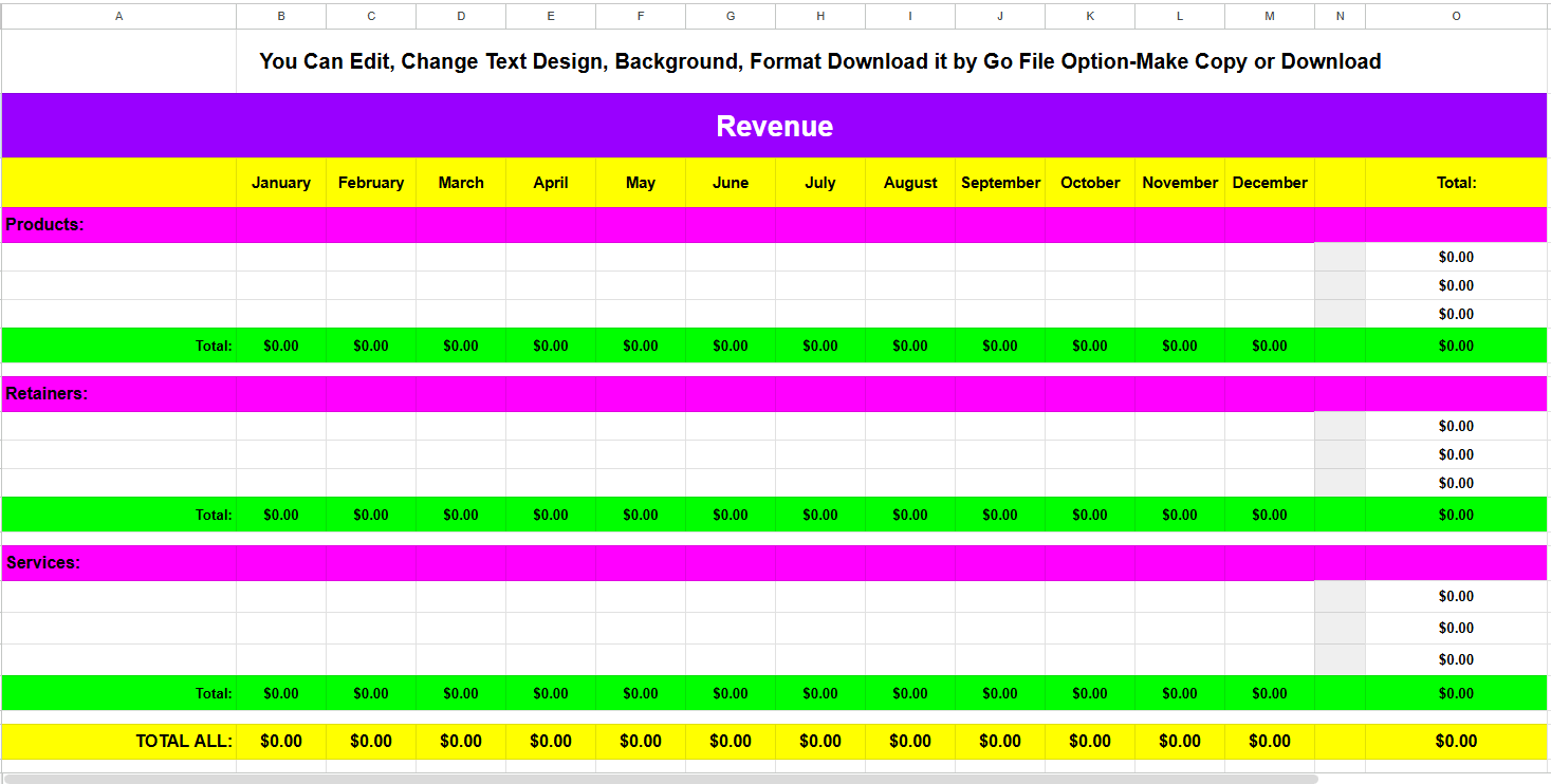 Free Freelance Monthly Income & Expense Tracker Dowload Now