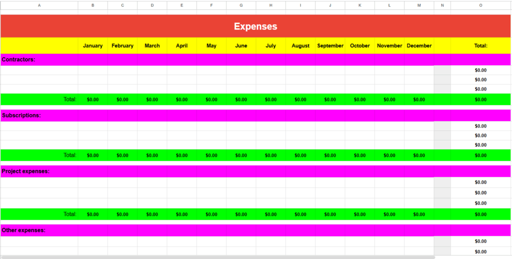 Introducing the Free Freelance Monthly Income & Expense Tracker Sheet