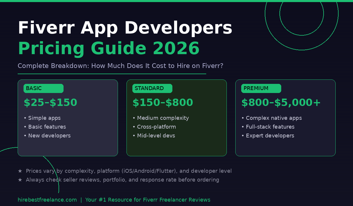 Fiverr App Developers Pricing: The Complete 2026 Cost Guide