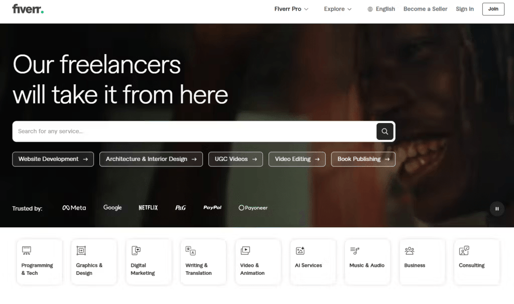 Fiverr – Best for Quick, Affordable Gigs and Productized Services