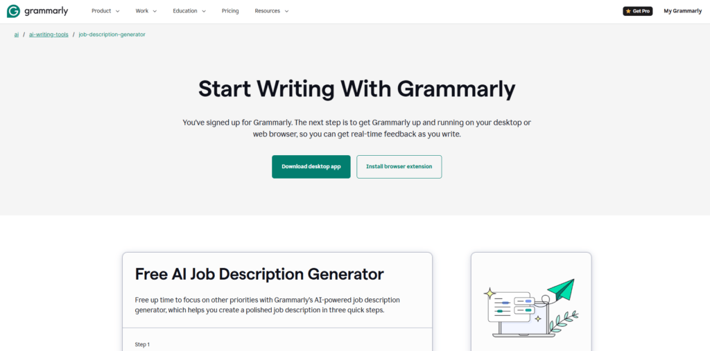Grammarly AI Job Description Generator
