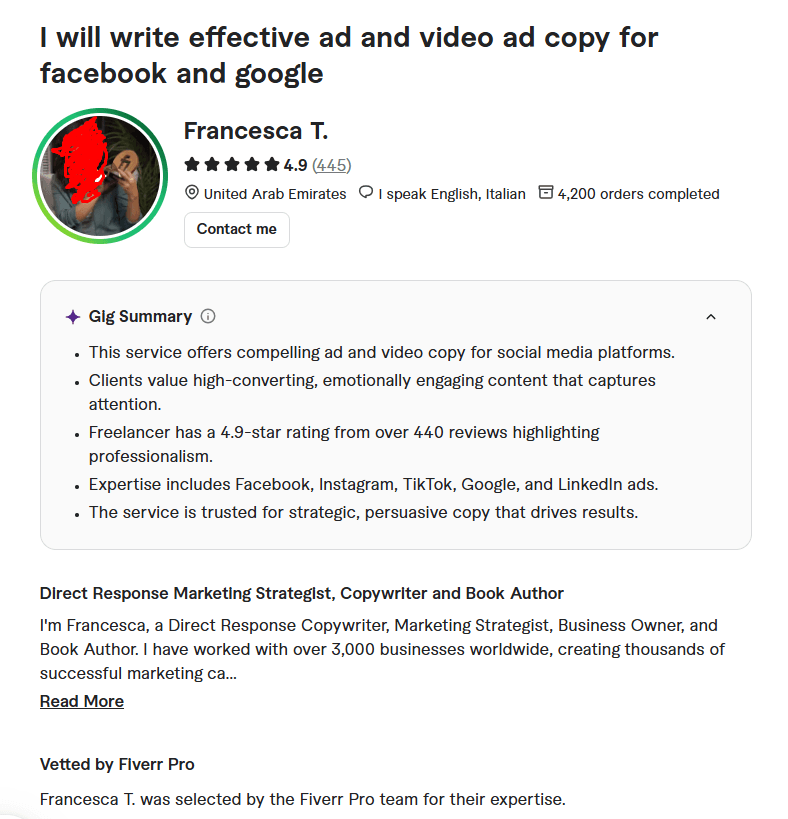 3. Francesca T. — Best for Multi-Platform Campaigns