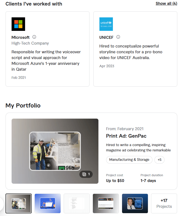 7. Lauren Meikle (laurenmeikle) – Most-Reviewed Veteran Copywriter