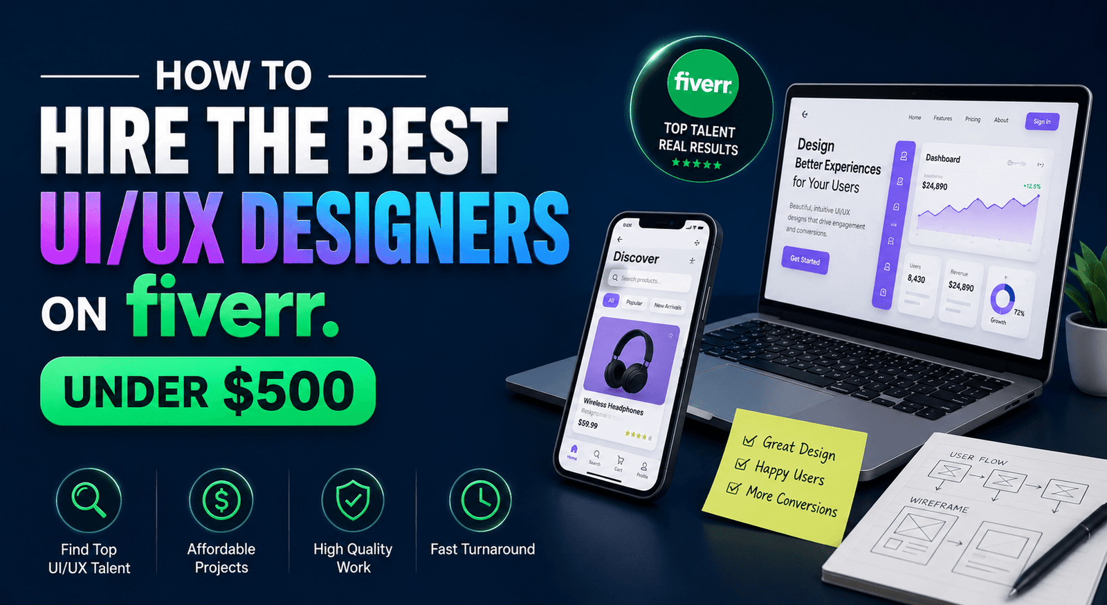 How to Hire the Best UI/UX Designers on Fiverr Under $500