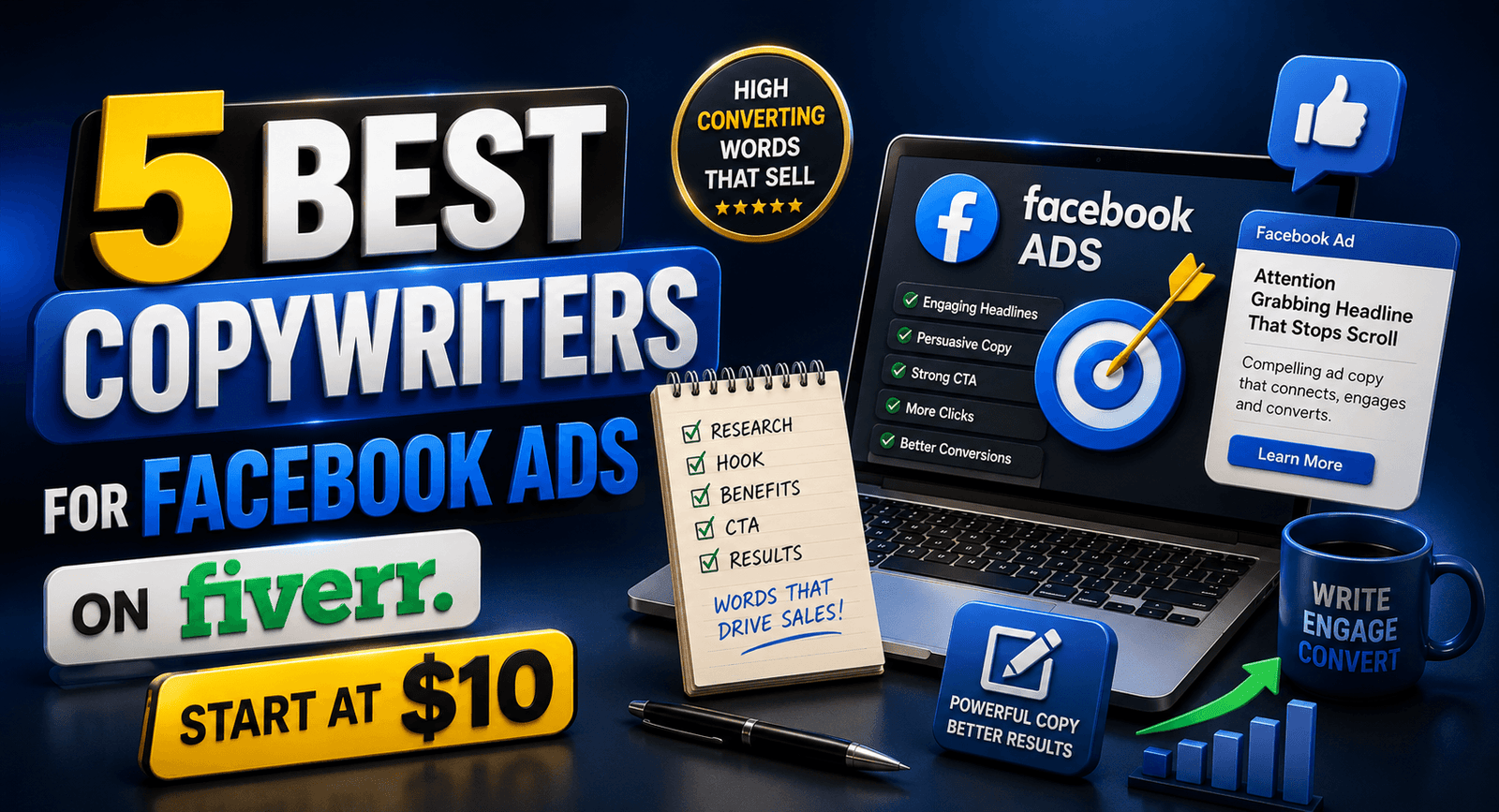 5 Best Copywriters for Facebook Ads on Fiverr Start at $10
