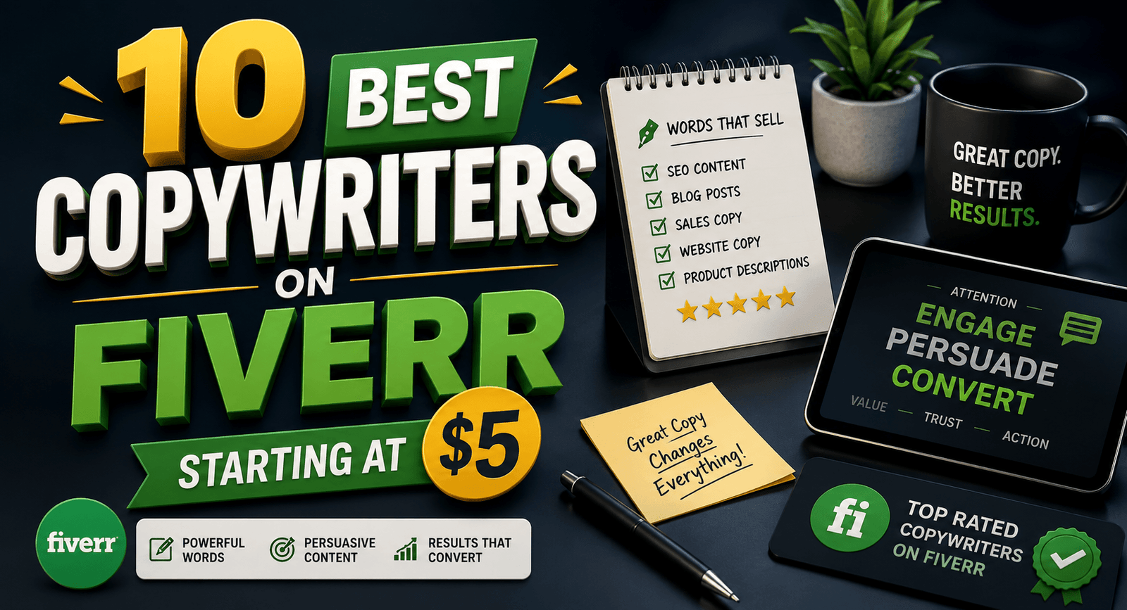 10 Best Copywriters on Fiverr Starting at $5