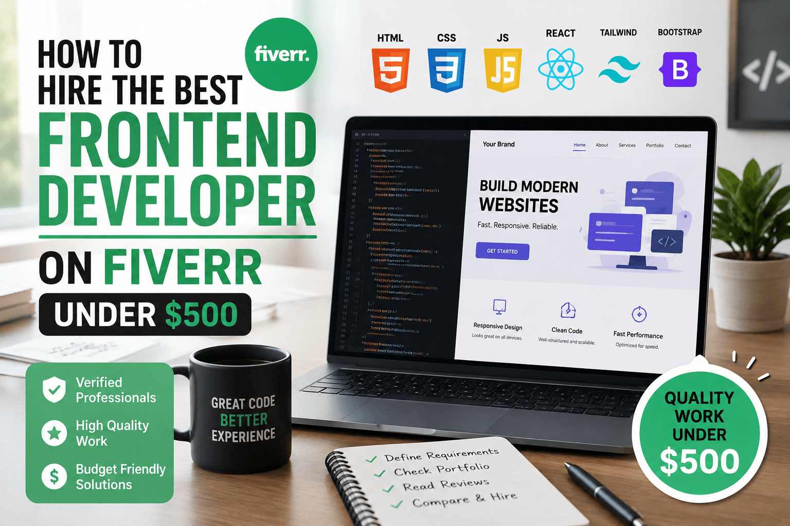 How to Hire the Best Frontend Developer on Fiverr Under $500